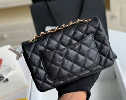 10A Designer bag Mirror quality Jumbo Double Flap Bag Luxury c1116 20cm mini bag Real Leather Caviar Lambskin Classic All Black Purse Quilted Handbag Shoulde With Box