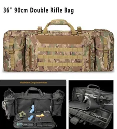 Taktisch 36 Zoll 90 cm Doppelgewehr -Beutel Molle Waffenkoffer Rucksack für M4 AK47 Carbine Airsoft Portable Bag Accessoires für die Jagd Q08535740