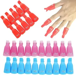 10pcs Kunststoffnagelkunst Einweichen Kappe Clip UV Gel Politur Remover Wrap