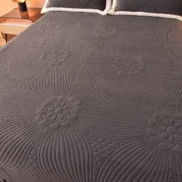 3st Vinter varm tredimensionell snidad sammetfleece fluffig sängöverdragskudde med rufsar förtjockade sängark 3 st