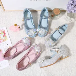 Girls' high heels Spring and autumn new fashion little girl princess single children's crystal shoes L2405