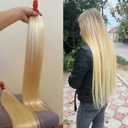 Hair Wefts Natural dark black brown 613 honey blonde loose human hair bundle Remy 1B-613 hair extension without woven straps Q240529