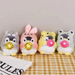 Peluş anahtarlık 10 cm peluş anahtarlık sevimli ifade çapraz giyinme penguen oyuncak peluş doldurma oyuncak kolye çanta dekorasyon kız hediyesi S2452803