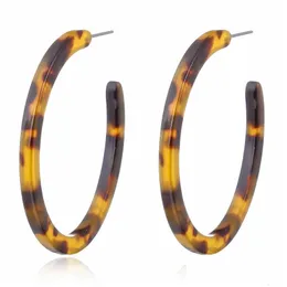 Hoop & Huggie Colorf Acetate Acrylic Circle Earrings For Women Leopard Print Resin Geometric Big Hie Earring Fashion Jewelry Gift Dro Dhdw1