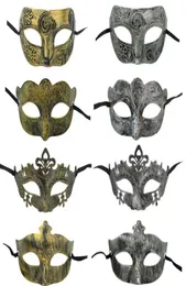 Masowe maski Vintage Antique Mężczyźni weneckie maski dla dorosłych Halloween impreza karnawałowa maska ​​stary złoto srebrzyste różne style3811122