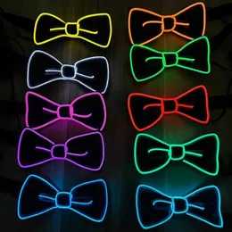 Krawaty szyi kreatywne fluorescencyjne LED LED LEAT Oświetlenie dżentelmeny Kaureta Klub klubu Props Neon Glow Dance Makeup Men Mens Town Odzież Q240528
