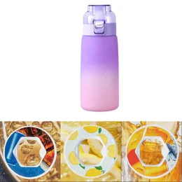 Air up plastic cups outdoor fitness sports tritan gradient purple pink tumbler large capacity 600ml 5 flavor fragrance ring water bottle with straw lid 31qn