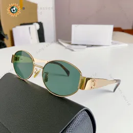 Designer solglasögon kvinnliga män glasögon metall spegel ben