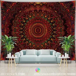 Mandala tapeçaria parede pendurada boho pano decoração estética Psicodélica Hippie Sun Moon Bedroom decoração 240523