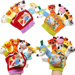 Finger Toys Baby Toys 0-12 månader Cartoon Animal Finger Puppet Cloth Book Loud Paper Education Toys For Newborns Parent-Child Interaction D240529