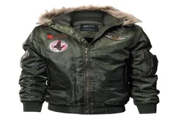 Men039S Trench Coats Fashion Bomber Jacket z futrzanym kołnierzem grube polarowy płaszcz zimowy 6836662