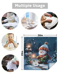 Snowman natalizio tavolo da tovaglioli da tovaglioli di stoffa set di tessuti per matrimoni festeggiate tovaglioli per il banchetto per le vacanze