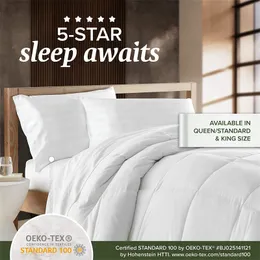 DreamReal 5 -звездочный отель подушки кровати Стандартный размер Queen 2pcs Белый гусь вниз по постельной подушке для спины, желудка или боковых шпалов