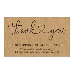 Gift Cards 10-30pcs Thank You Card For Small Shop Gift Decoration Card For Small Business card Natural Kraft Paper beyond grateful Cards d240529