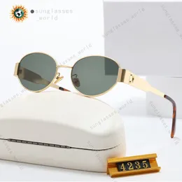 Gold Frame Gold Hasses Men Designer Oval Frame Designer Metal Mirror Legs Green Lens Retro Round Round Frame Little Woman Radiation Resistance Top Quality with Box