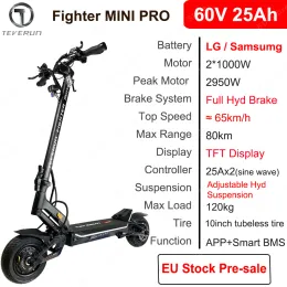 Kick Scooters Teverun Mini Pro 60V 25Ah Smart Bms App Version New Nfc Lock Dual Motor 2X1100W Top Speed 65Km/H Official Scooter Drop D Otlod