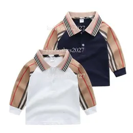 2022 Frühling New Childens T-Shirts Langarm gestreifter Designer Kinderkleidung Fashion Kids T-Shirt Lapel Childern Cotton Casual Pullover Girl Sweatshirt