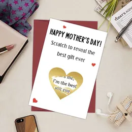 Gift Cards 1PC/Pack Mothers Day Greeting Card Funny Surprise Gift Scratch Reveal Card Birthday Party Interesting Greeting Card For Mother d240529