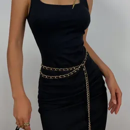 벨트 WOMENGAGA 프랑스 금속 짠 중세 이중층 허리 체인 액세서리는 패션 벨트 섹시한 한국 여성 QW5 300L