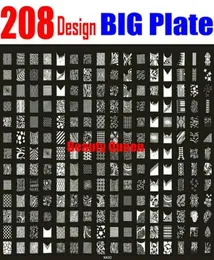 208 Designs stor stämpelplatta nagelkonst franska full xxl stämpel bild mall tryck stencil nk035643014