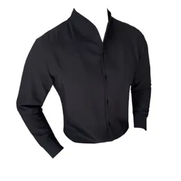 Korean Shirts Mens: Stylish Stand Collar Long Sleeve Shirt, Mens Mandarin  Collar Dress Shirts, Slim Fit Elegant Tuxedo Shirt for Social Events, Sexy 