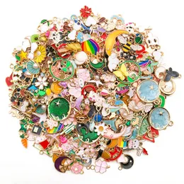 PRetro Style Mix Styles 20/30/50pcs Jewelry Making Charms Vintage Gold Plated Enamel Pendant For DIY Key Ring Jewelry Making Handmade Jewelry Accessories
