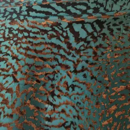 1yard Green Leopard Print Stretch brocade Burnout Velvet Fabric Dirac Spandex Fabric Silk Velour Fabric for African Dresses