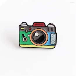 Broszki płaszcz z plecakiem Mini Pography Cyfrowa kamera cyfrowa emalia metalowa akcesoria