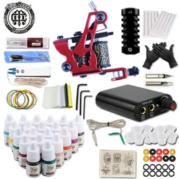 Permanente Make -up -Maschine Tattoo Anfänger Kits 8 Wrap Coils Guns Tattoo Machineset Black Pigment Sets Netzteil Tatto Supplies 7041601