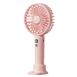 Digital Display Portable Handheld Fan 5 HASTES USB uppladdningsbar Desktop Personal Mini Cooling Fans för Makeup Office Travel och Outdoor