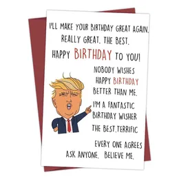 Gift Cards 1Pc American Trump Hilarious Birthday Card Gift Funny Birthday Cards Creative Greeting Card Greeting Card With Envelope d240529