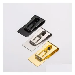 Money Clips Fashion Simple Metal Moneys Clip Man Clamps Holders Slim Wallet Clamp Card Holder Drop Delivery Jewelry Dhdlw