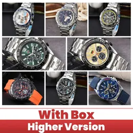 2024 Tag Heure Watch Chronograph Designer Luksus Watch Wysoka jakość dla męskiego zegarek z pudełkiem F1 Kwarcowy ruch Wodoodporny pasek ze stali nierdzewnej Hardlex