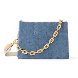 10A Top -Qualität Luxurys Handtaschen Klassische Designer -Taschen Umhängetaschen Crossbody -Bag Designer -Tasche Original hellblau Denim Echtes Ledergriff Geschenkbox Verpackung