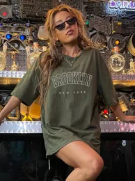 Brooklyn York USA City Prind Women Tir shirt Summer Tops Breathsable Tees de rua Rouse Casual Sport Cool Tshirts 240527