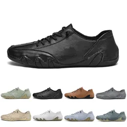 Style20 Gai Men Women Nasual Shoes Designer Flat Sneaker Leather Fashion Black Beige Teal Navy Navy Gray Gray Dark Darn