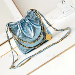 Ny Mini Spring Bag Women Designer Shoulder Bags Luxury Crossbody Pure Color Coin 22 Handväskor äkta läderkedja Väska Flera färger Summer 25C SLIVER BUCHET PAGAR