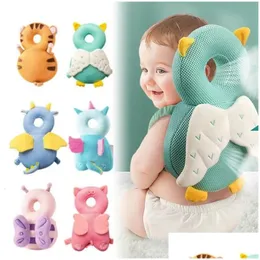 Pillows 13T Baby Head Protector Safety Pad Cushion Back Prevent Injured Cartoon Animal Toddler Security Protective Headgear 240127 Dro Otstp
