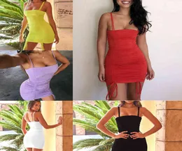 Seksi Yaz Kadın Etek Şort Elbise Askı Çok Molor Pleated Bodycon Mini Kleid Bayanlar Tasarımcısı Kısa Mini Kulüp İnce Kadınlar Cl2179503