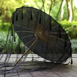 Tassels guarda -chuva chinesa guarda -chuva de seda hanfu cos prop tiro de fantasia antiga paraguas cosplay princesa parasol 201130 2735