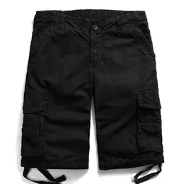 Shorts masculinos hanqiu 2023 verão masculino shorts comerciais de algodão puro de algodão militar masculino tático de shorts comerciais intermediários no meio da cintura casual shorts s2452922