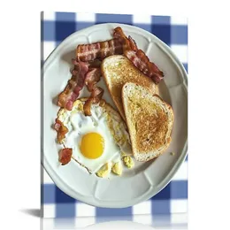 Ron Swanson 아침 식사 베이컨과 계란 포스터 포스터 캐주얼 캔버스 인쇄 벽 예술 홈 장식 거실 부엌 침실 아이 룸 사무실 카페 복도 농장 객실 미학