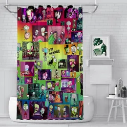 Cortinas de chuveiro Invader Zim Banheiro Alien Et Espaço Destino à prova d'água Propriedade projetada para decoração de casa Acessórios para decoração