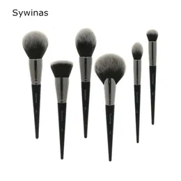 Sywinas Professional Makeup Brushs Set 6peeces Смешивание лица порошковой фундамент Cosmetics Contour Make Up Bruse 240529