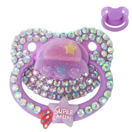 100% Handmake Cute Purple Spacecraft Mönster Vuxen Baby Pacifier Silikon Vuxen storlek PACIFIER ABDL DADDY GIRL 240528