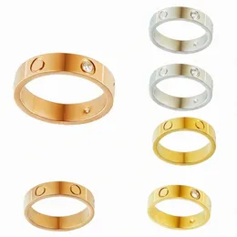 Fashion Love Ring rostfritt lyxklassiskt par unisex designer manschett stål legering guld blekna nagelpläterad silver crystaldswe#