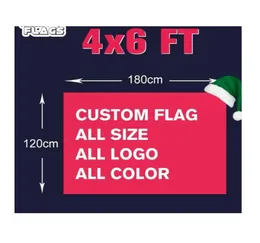 Flagi niestandardowe Tanie 100polyester 4x6ft Digital Printing Reklama z spersonalizowanym logo mosiężne przecież 5390478