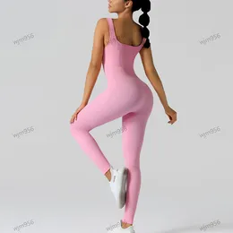 2024 Yoga nahtloser Kreuz Stretch Side Hose Sportswear Fitness High Stretch Bauch Tuck sexy Unterwäsche Jumpsuit Haut ohne Bralette neun Tirapugni Pilates