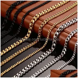 Chains Designer Necklace Chain Fashion Jewelry Stainless Steel Men Women Necklaces 8K Gold Titanium Male Luxury Sier Drop Delivery Pen Dh0Em