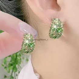 2024 Light Luxury Full Diamond Super Sparkling High Grade Earrings Imitation Allergy Fashionable and Elegant Grand Atmosphere Female Tr 12BHQ